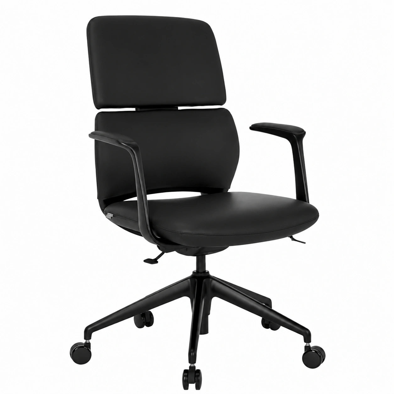 Bureau, pivotant, réglable, rembourré, en similicuir, coloris noir, pour l’espace de travail