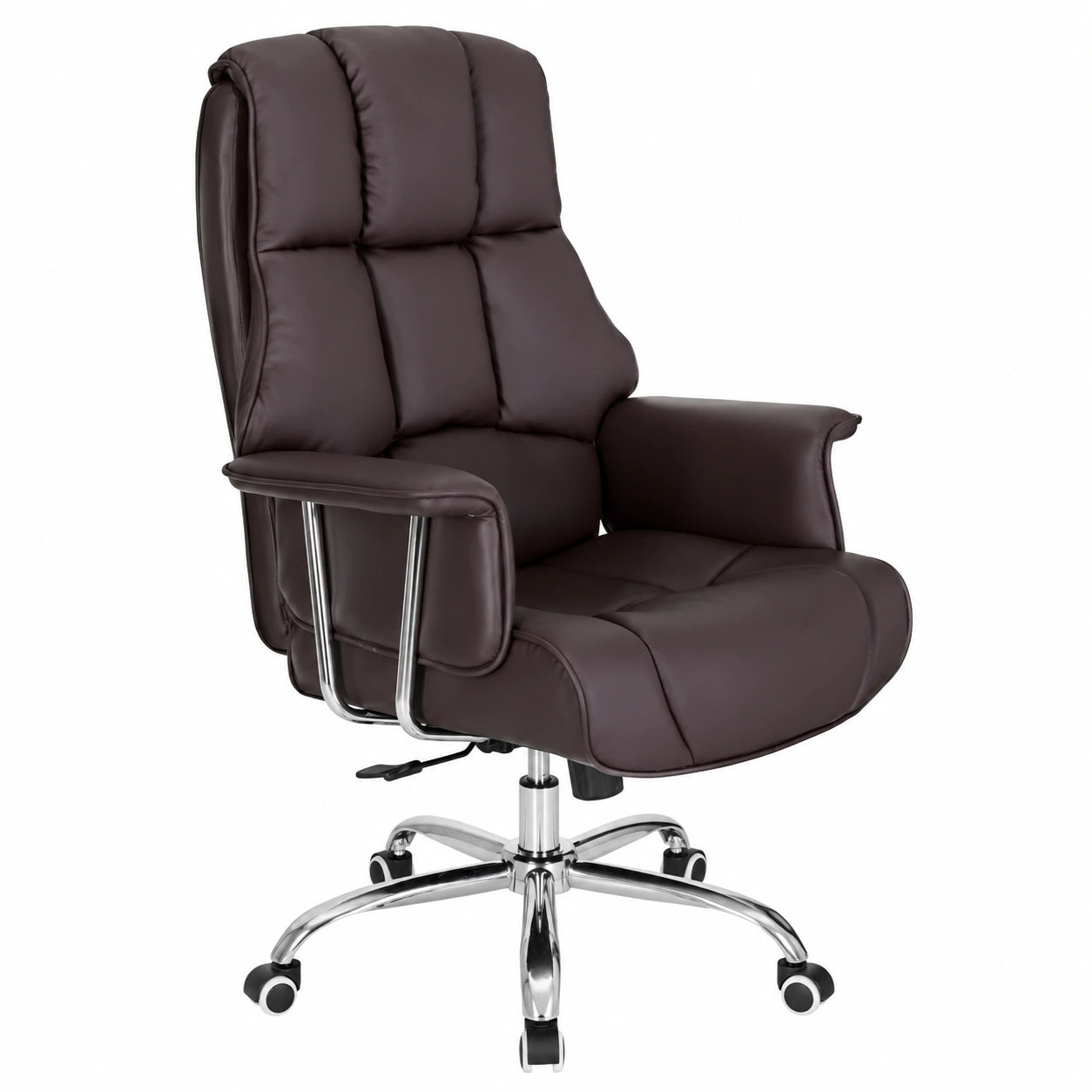 Bureau, rembourré, en similicuir, coloris marron, pour l’espace de travail