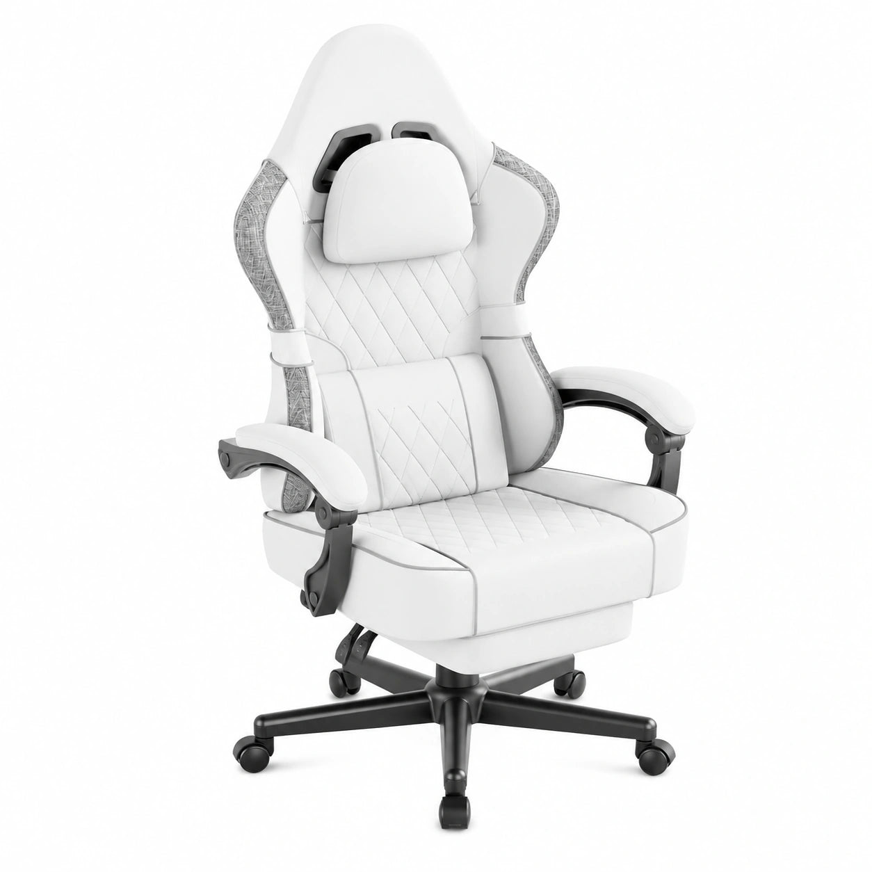 Bureau, réglable, en lin et tissu, coloris blanc, pour l’espace de travail