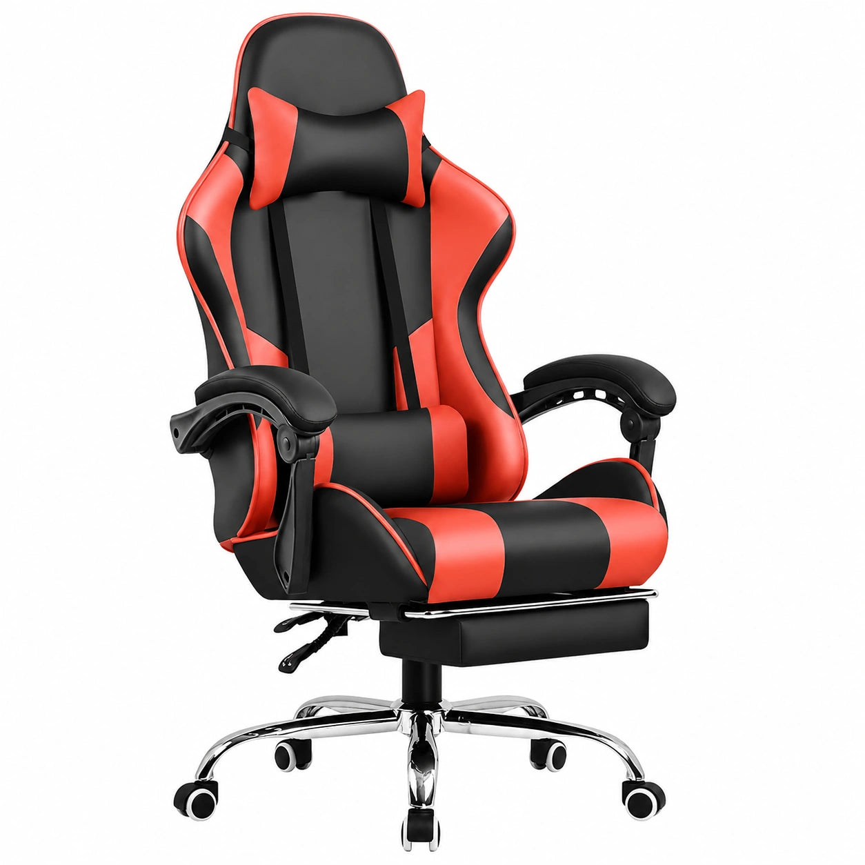 Bureau, en cuir, réglable, coloris rouge, pour l’espace de travail