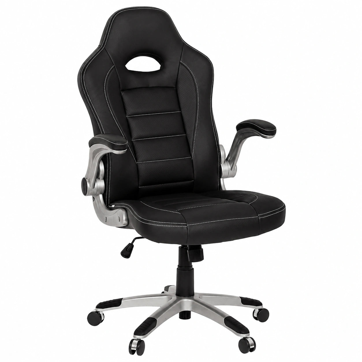 Bureau, pliable, en similicuir et cuir, coloris noir, pour l’espace de travail